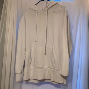 White ripped sweatshirt